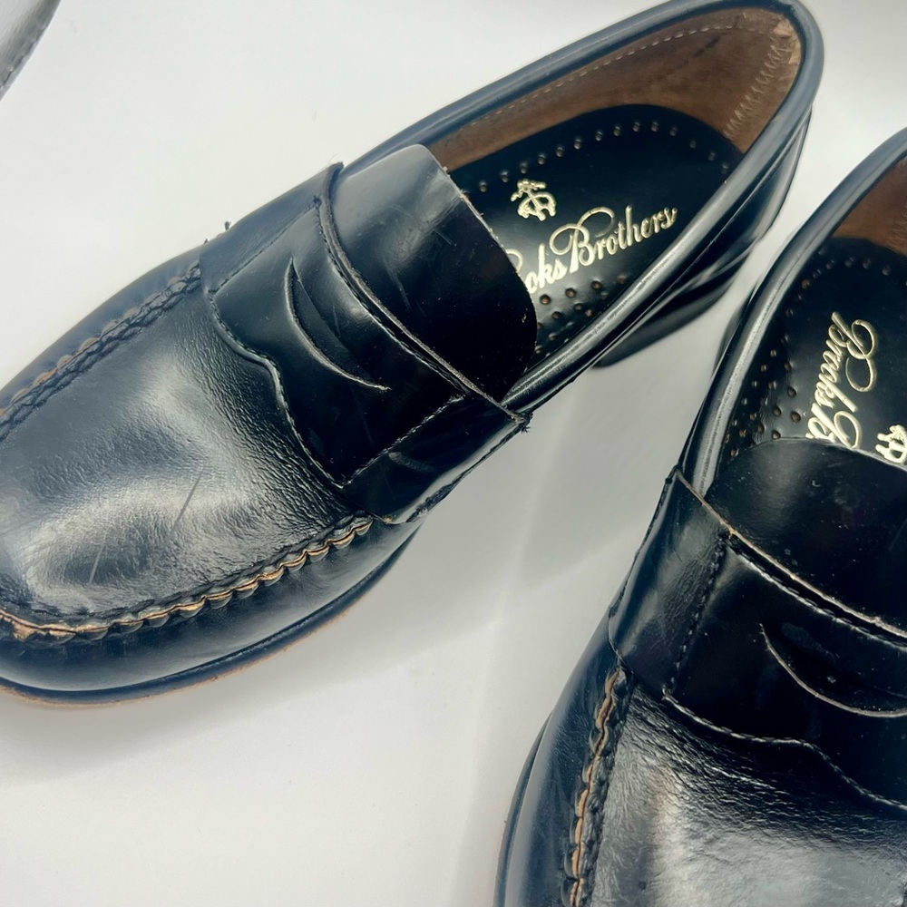 BROOKS BROTHERS 12.5 M Black Boys Penny Loafer Dress Shoes - Picture 2 of 5